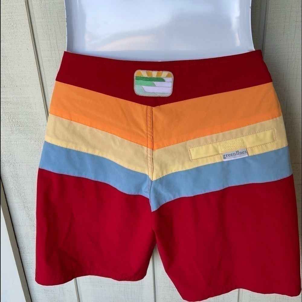 𝅺GREENLINES board shorts for summer fun. Swank brand your guys will appreciate.